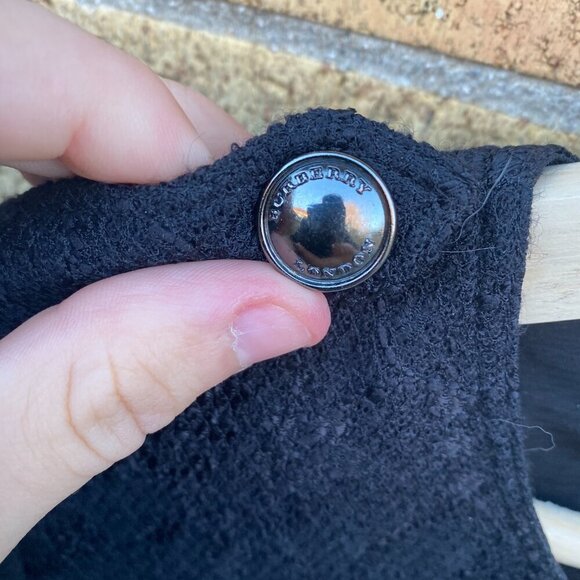 Burberry London Floral Zip Dress Black Mohair Pattern Size 8 - Picture 12 of 16